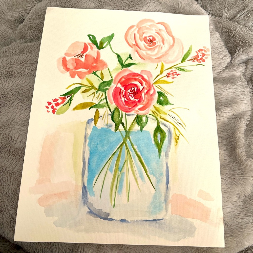 Watercolor painting of roses